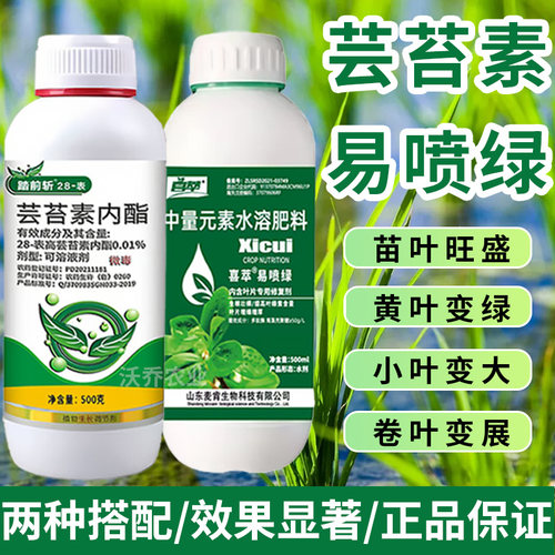 28表芸苔素内脂黄叶一喷绿死苗烂根保花保果叶面肥干尖黄化病套餐