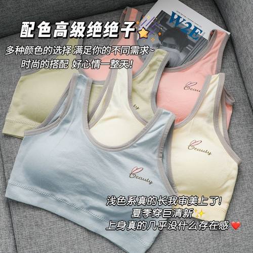 纯棉少女内衣女无钢圈固定杯文胸