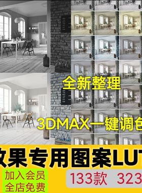 lut预设3dlut ps调色滤镜lut预设3dmax室内设计效果图调色预设