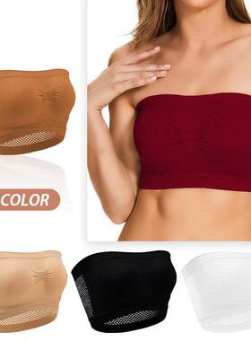 Strapless Tube Top Bra for Women Non-Slip Padded Bandeau Bra