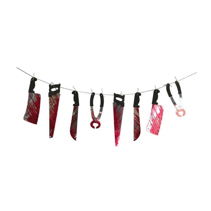 Halloween decorations pull flags blood knife skewers万圣装饰