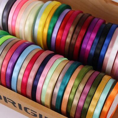 25Yards 6mm Silk Satin Ribbons for Crafts Bow Handmade Gift