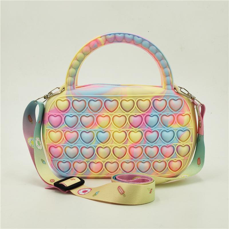 Rainbow Bag Pop Kawaii Fidget Coin Purse Push Bubble Toys Wo