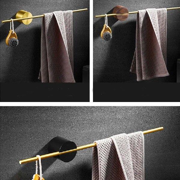 Balcony Walnut Metal Wall-mounted Clothes Rack Coat Rack