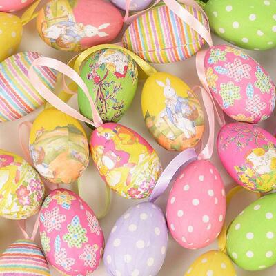 12pcs Foam Easter Eggs Happy Easter Party Decorations for Ho