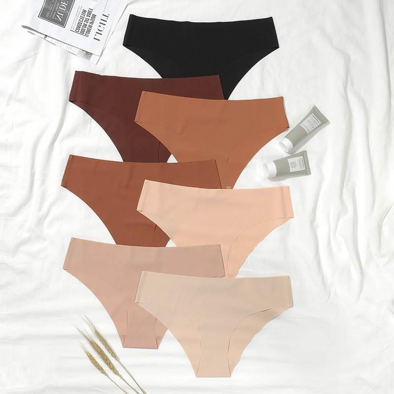Seamless Ice Silk Underwear Ladies Low Waist Briefs Panties