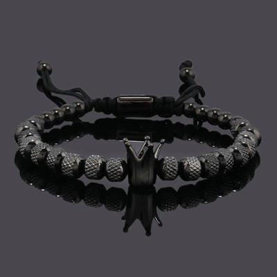 Luxury Crown Charms Man Bracelet Stainless Steel Beads