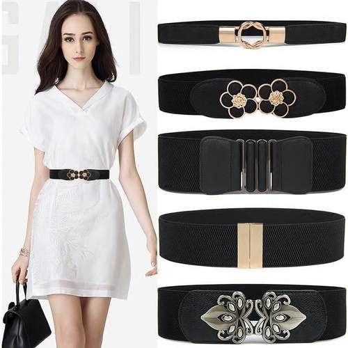 High Quality Belts for Women Black Waist Elastic Ladies Band
