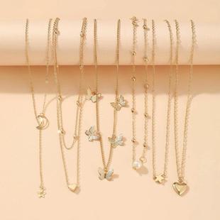 Rose Pendant Necklace women Set 5 pieces玫瑰花吊坠蛇印章项炼