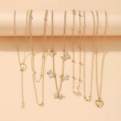 Rose Pendant Necklace women Set 5 pieces玫瑰花吊坠蛇印章项炼