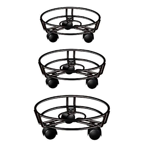 Planter Trolley Balcony Garden Home Rolling Plant Stand Pot