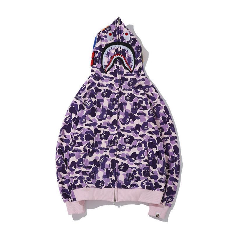鲨鱼3D打印运动衫连帽开衫的男人和女人鲨鱼迷彩连帽开衫开衫大衣