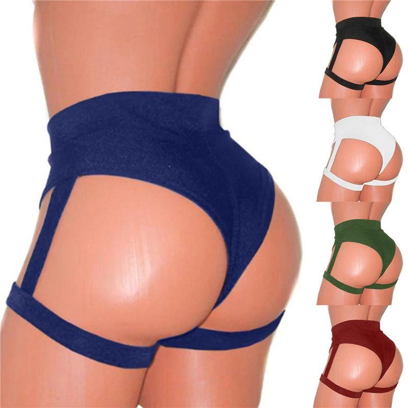 Women Pure Color Pole Booty Bottoms Hot Cheeky Pants for Twe