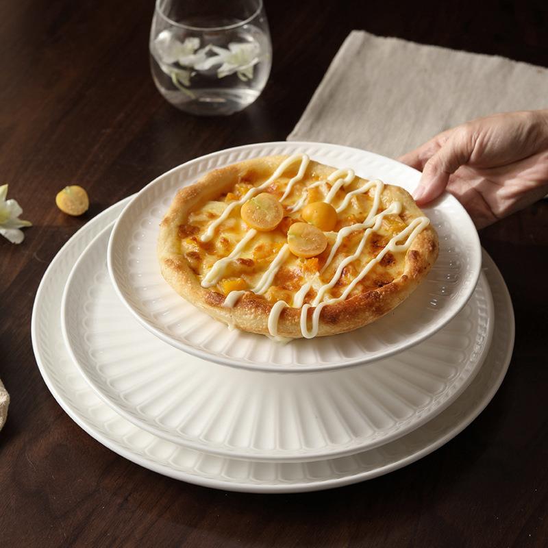 Restaurant Western Cuisine Plate White Ceramic Pizza Plate