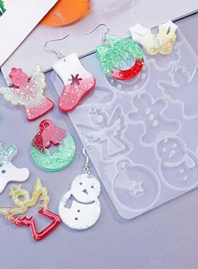 New DIY Christmas Earring Pendant Casting Silicone Mold Epox
