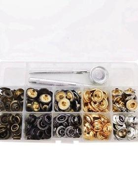50 Sets 15Mm Metal Snap Fastener Button Press Popper With