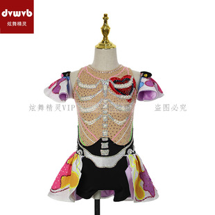 艺术服装定制花样滑冰表演服舞蹈现代舞服儿童成人女款裙Q164