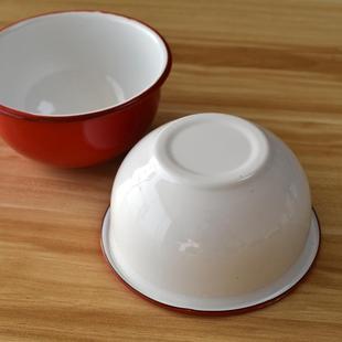 摔不烂儿童卡通餐碗搪瓷碗沙拉碗家用饭碗可爱水果盆饺子馅碗 日式