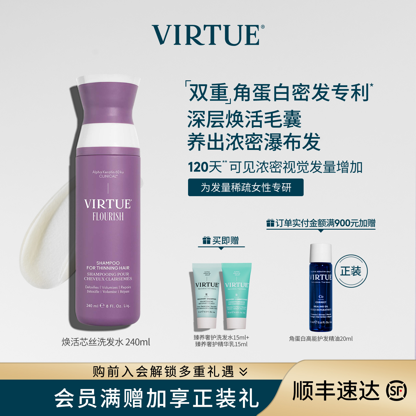 双重密发专利 120天可见浓密视觉发量增加