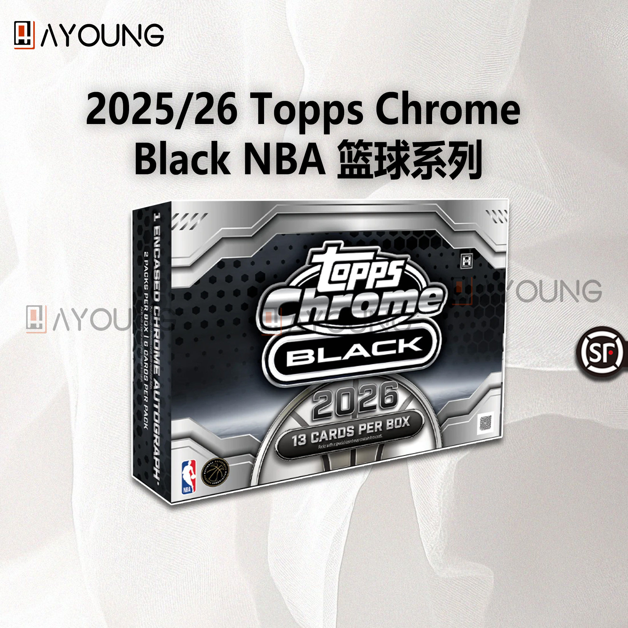 25/26 Topps Chrome Black NBA篮球系列 球星卡盲盒每盒1张原封砖图片