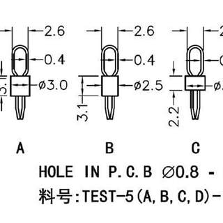 TEST-5 POINT PCB板测试针耐高温阻燃测试点探针 测试点 镀金