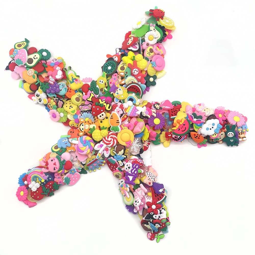 100款不重复卡通可爱洞洞鞋花鞋扣亚马逊爆款花园鞋装饰扣