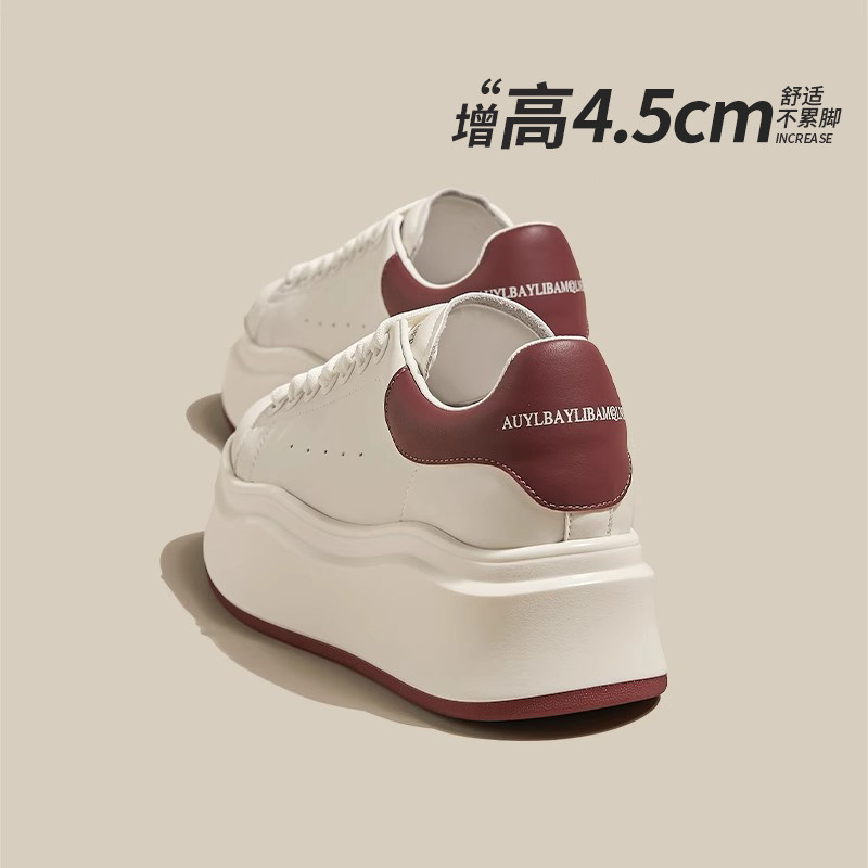 厚底小白鞋女款2026年春夏新款真皮软底百搭爆款增高休闲运动鞋
