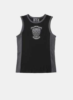 BADBLOOD[w-tnk25-047] 工坊系列防护盾印花背心 - 黑色  炭灰色