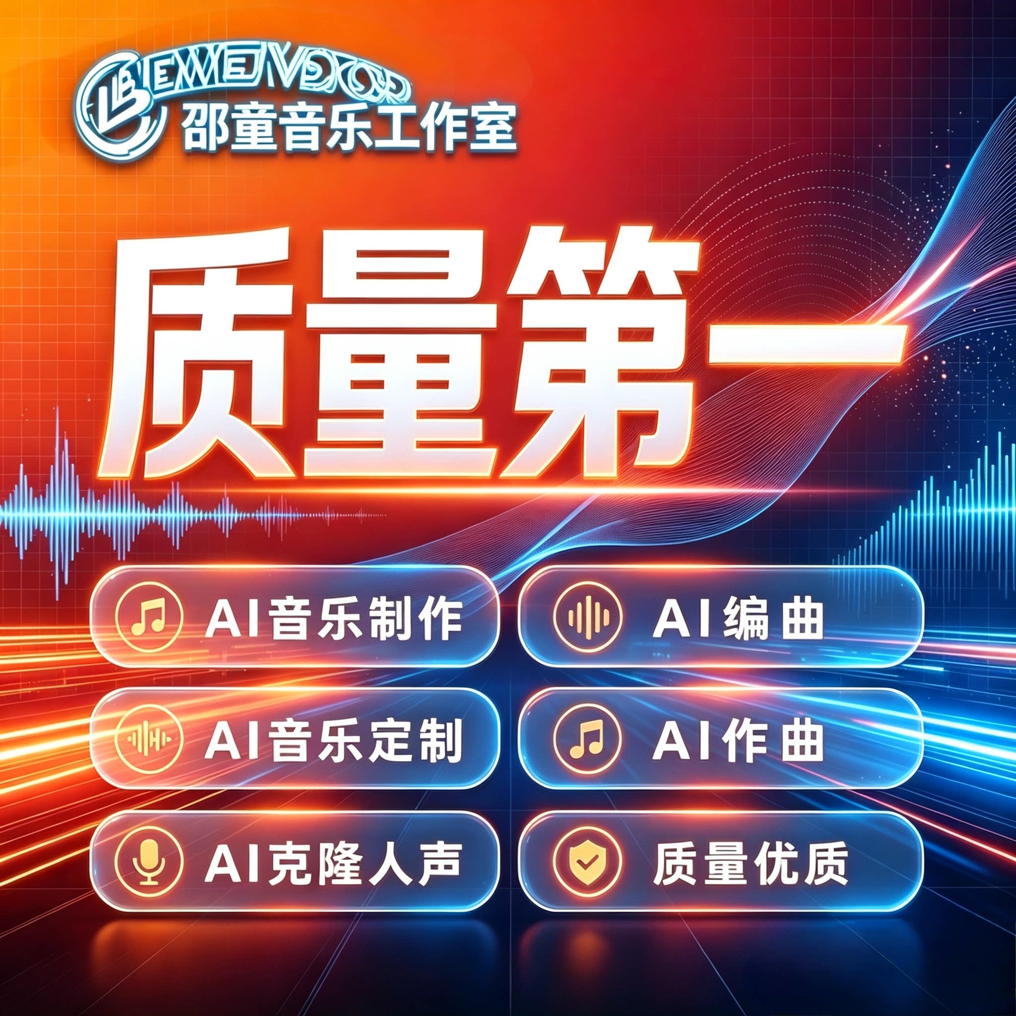 AI音乐制作/AI编曲/ AI音乐定制/AI克隆人声/提升音质/