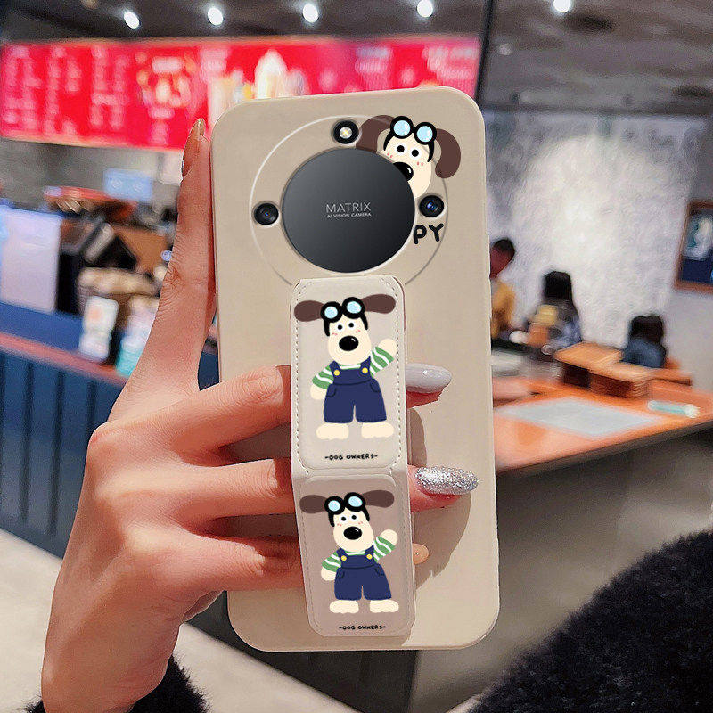 荣耀X60手机壳防摔X50i背贴X40带支架X40GT掌门狗荣耀x30/x20/x20/x10/9x桌面横竖屏懒人追剧神器磁吸腕带套