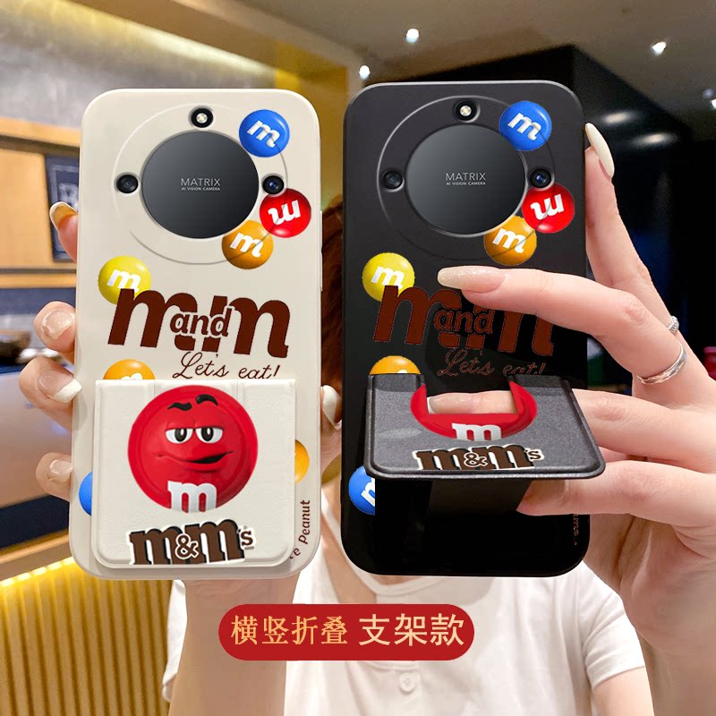 荣耀X60手机壳X50i趣味X40折叠腕带套X40GT荣耀x30全包x20/x20磁吸x10/9x背贴支架V40//V30Pro/V20MM豆保护套