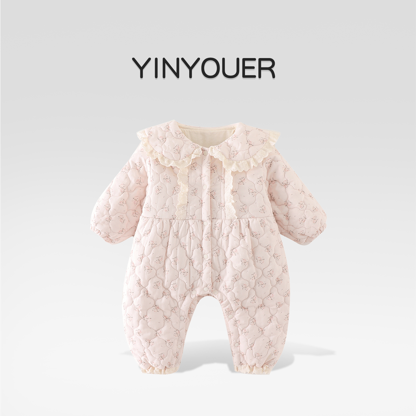 婴儿衣服秋冬装2025新款女宝宝夹棉连体衣冬季薄棉外出棉服外套装