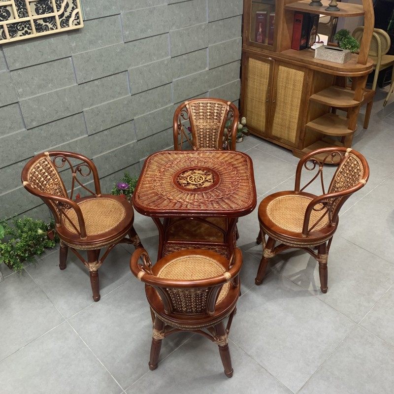 家用藤椅三件套阳台茶桌椅组合茶楼休闲靠背单人天然真藤编小转椅,住宅家具,阳台椅,淘宝优惠券,粉丝福利购,淘宝优惠卷