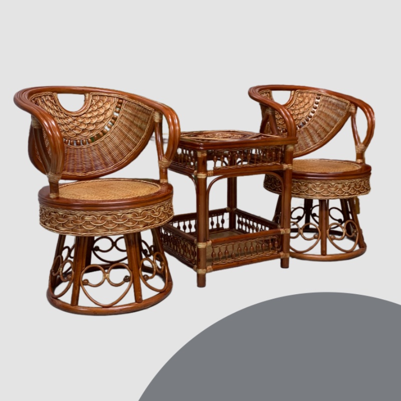 真藤椅三件套阳台桌椅茶几组合