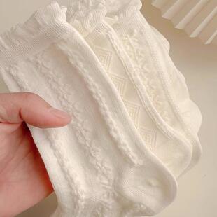 白色袜子女可爱日系jk袜夏季 可爱日系洛丽塔韩国春秋lolita中筒袜