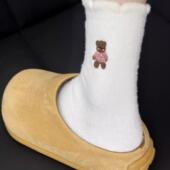 秋冬款 中筒袜加厚保暖地板袜澳绒睡眠月子袜女冬天长袜毛绒袜子女