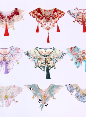 宠物云肩猫咪狗狗中式围脖配饰国风围兜中式宠物围巾拍照约克夏