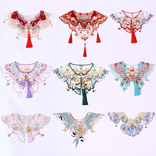 宠物云肩猫咪狗狗中式围脖配饰国风围兜中式宠物围巾春节新年