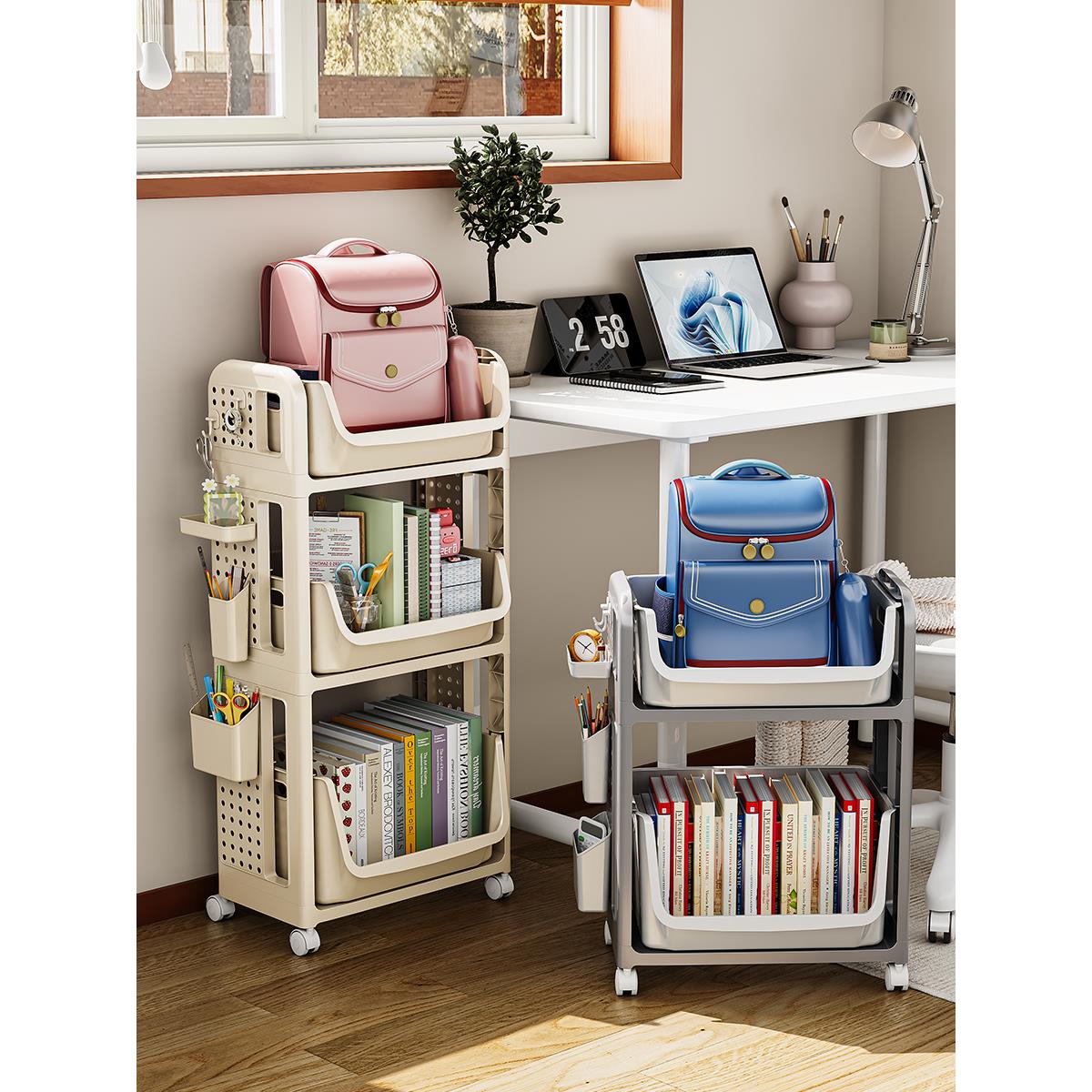 书包置物架可移动落地多层