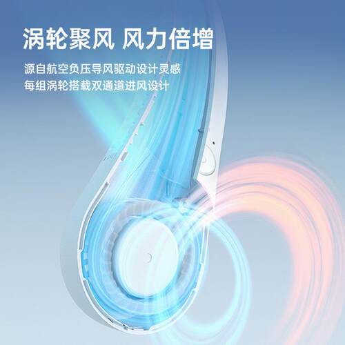 几素2024新升级Life3挂脖小风扇便携式涡轮无叶风扇