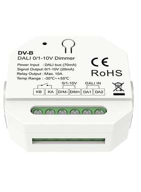 DV-B DALI0/1-10V调光器 10A电流?接点继电器输出 总线供电DALI5