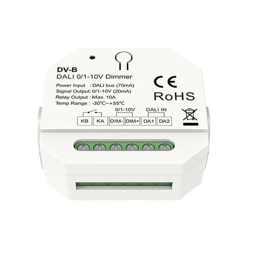 DV-B DALI0/1-10V调光器 10A电流?接点继电器输出 总线供电DALI5