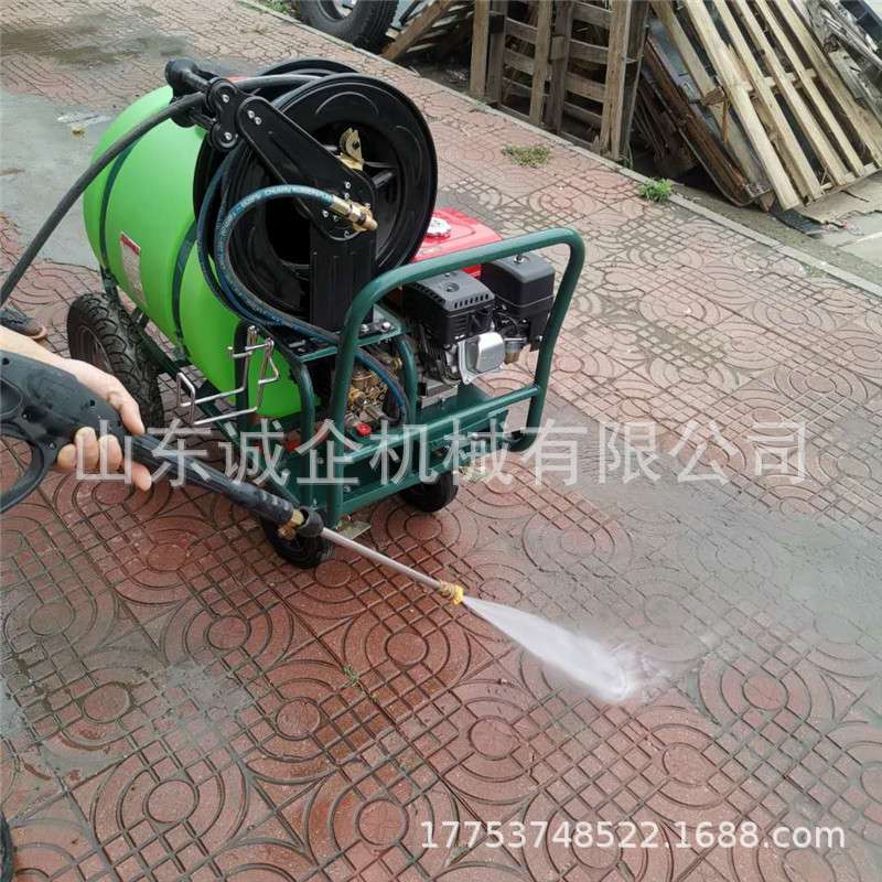诚企机械户外移动式压洗地机 手推汽油动力家用洗车机
