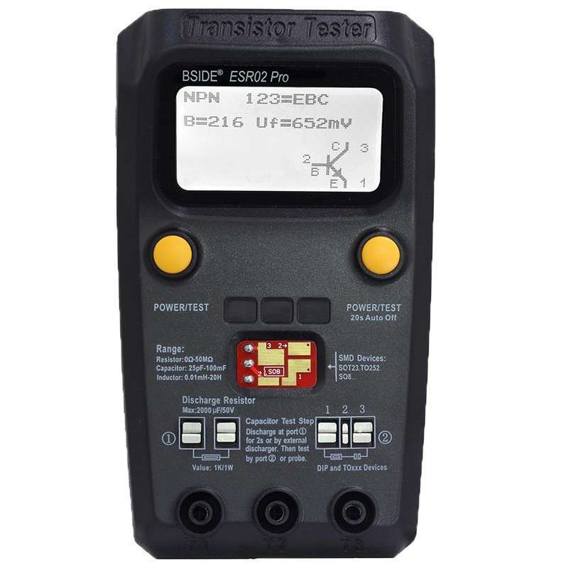 BSIDE ESR02Pro晶体管仪电解晶体管表电阻电感电容仪
