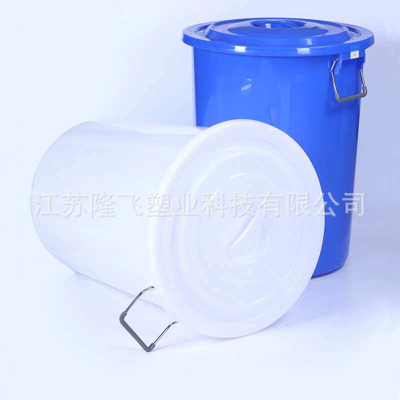 铁柄桶160升塑料白色储水桶带把手大号米桶厨房化工桶储水桶带盖