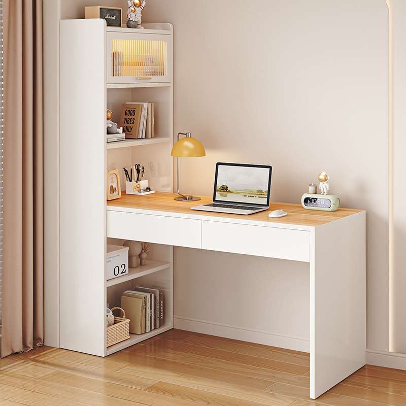 M*实木书桌书柜一体桌学生家用转角学习桌电脑桌写字桌带抽屉梳妆