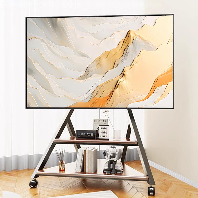 通用可移动电视落地支架带轮推车艺术时尚支架适用于32-86寸