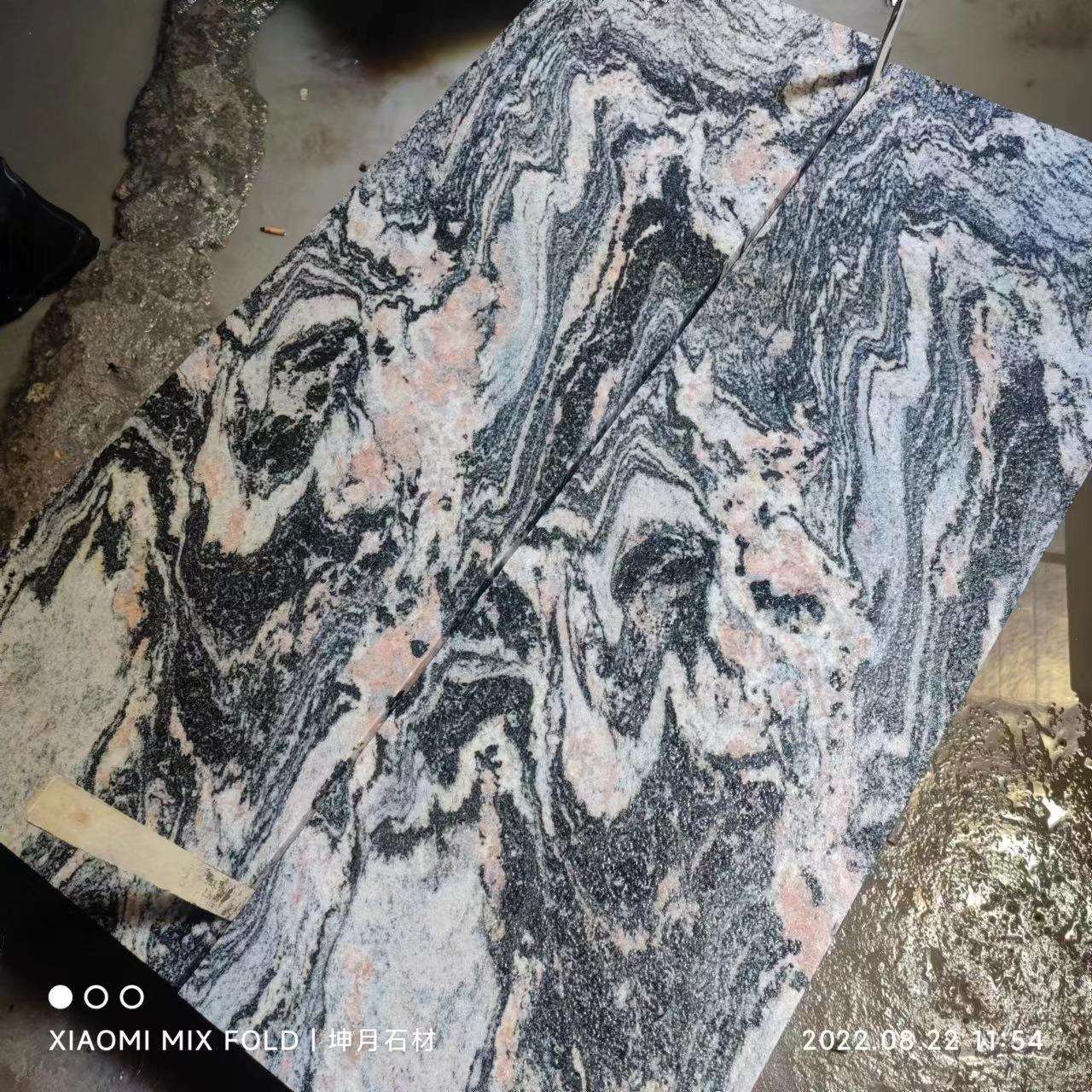 工厂直销浪淘沙花岗岩幻彩麻火烧水洗面浪淘沙红底喷砂园林地铺