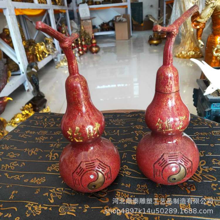 纯铜葫芦风水摆件八宝葫芦纯铜