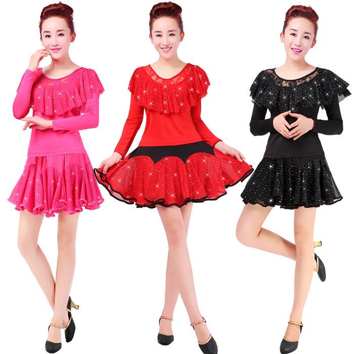 2016春夏季广场舞服装新款套装拉丁舞蹈服装女中老年舞蹈服演出